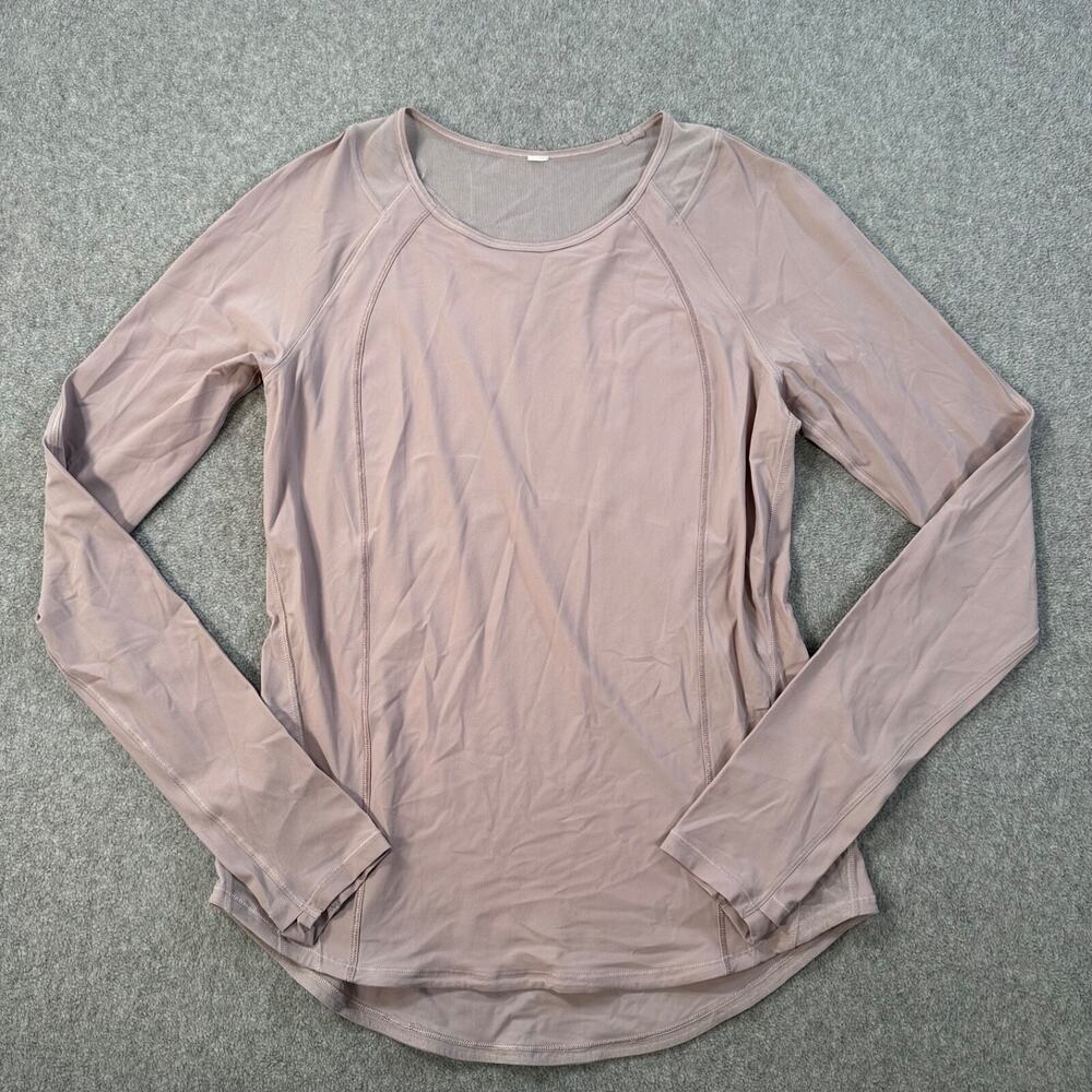 Lululemon Sculpt Long Sleeve T-Shirt Women's 4 No Size Tag Mesh Panel Active Run